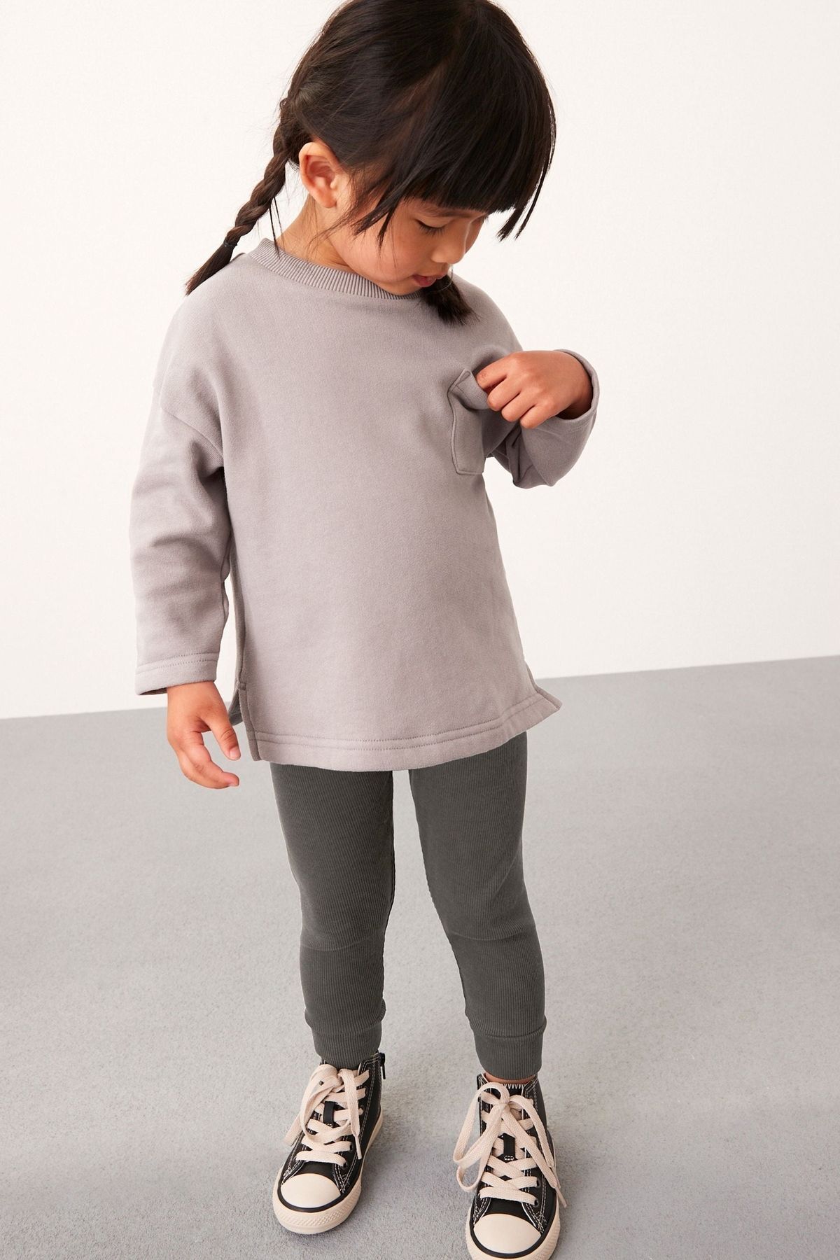 Next Baby % 100 Pamuklu Gri Sweatshirt Tayt Alt Üst Takım