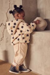 Next Baby Krem Puantiyeli Fermuarlı Kapüşonlu Ceket