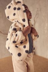 Next Baby Krem Puantiyeli Fermuarlı Kapüşonlu Ceket
