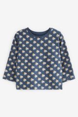 Next Baby % 100 Pamuklu Yeşil Mavi Çiçekli Uzun Kollu Thisrt 4’lü Set