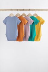 Next Baby % 100 Pamuklu Kısa Kollu Çiçek Hayvan Figürlü 5’li Body Zıbın Set