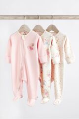 Next Baby % 100 Pamuklu Pale Pink 3’lü Tulum Set