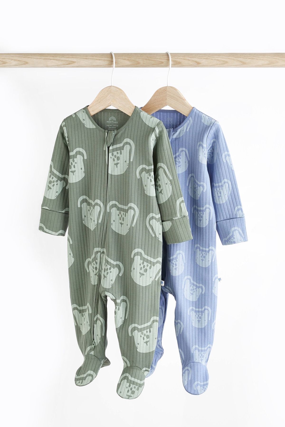 Next Baby % 100 Pamuklu Yeşil Fermuarlı 2’li Tulum Set