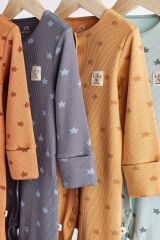 Next Baby % 100 Pamuklu Neutral Star 4’lü Tulum Set