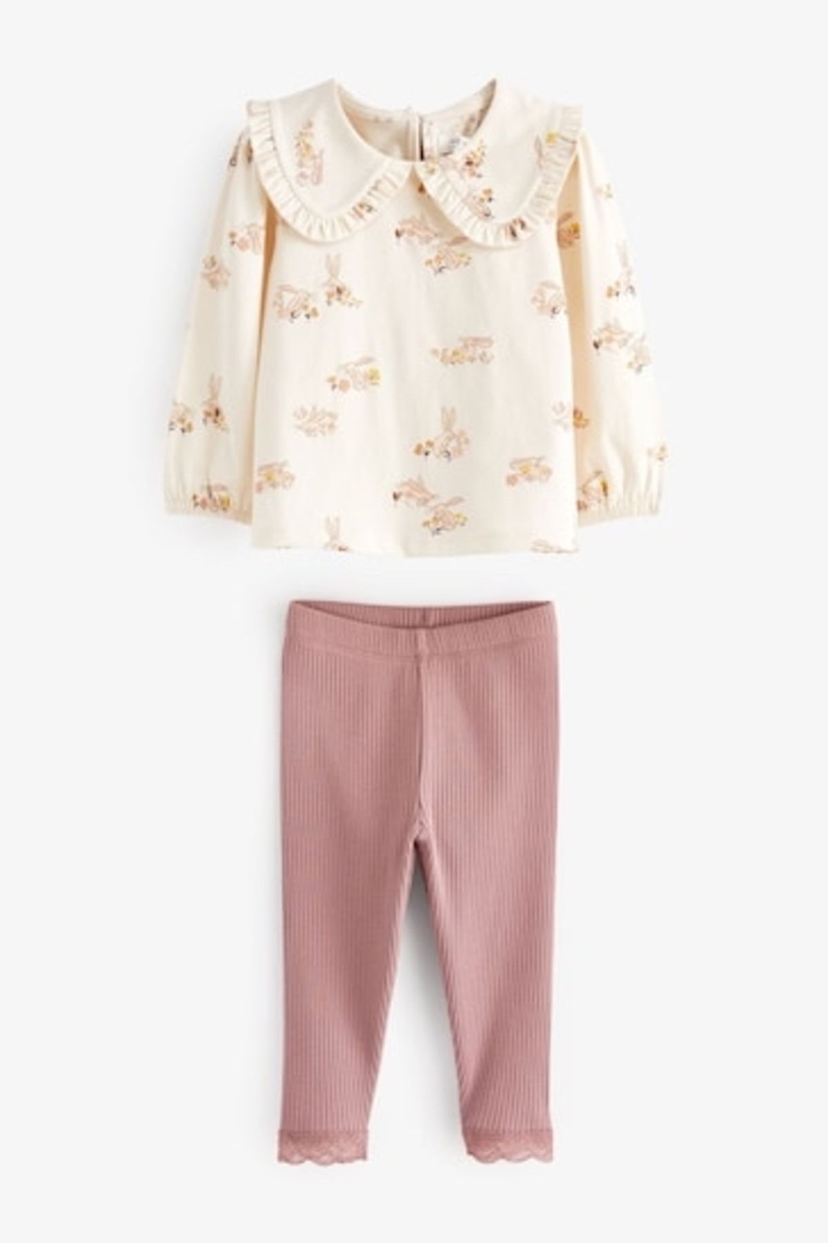Next Baby Pamuklu Pink Bunny Alt Üst Takım