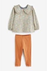 Next Baby % 100 Pamuklu Green Ditsy Alt Üst Takım