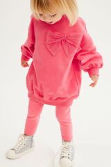 Next Baby % 100 Pamuklu Pembe Sweatshirt Alt Üst Takım