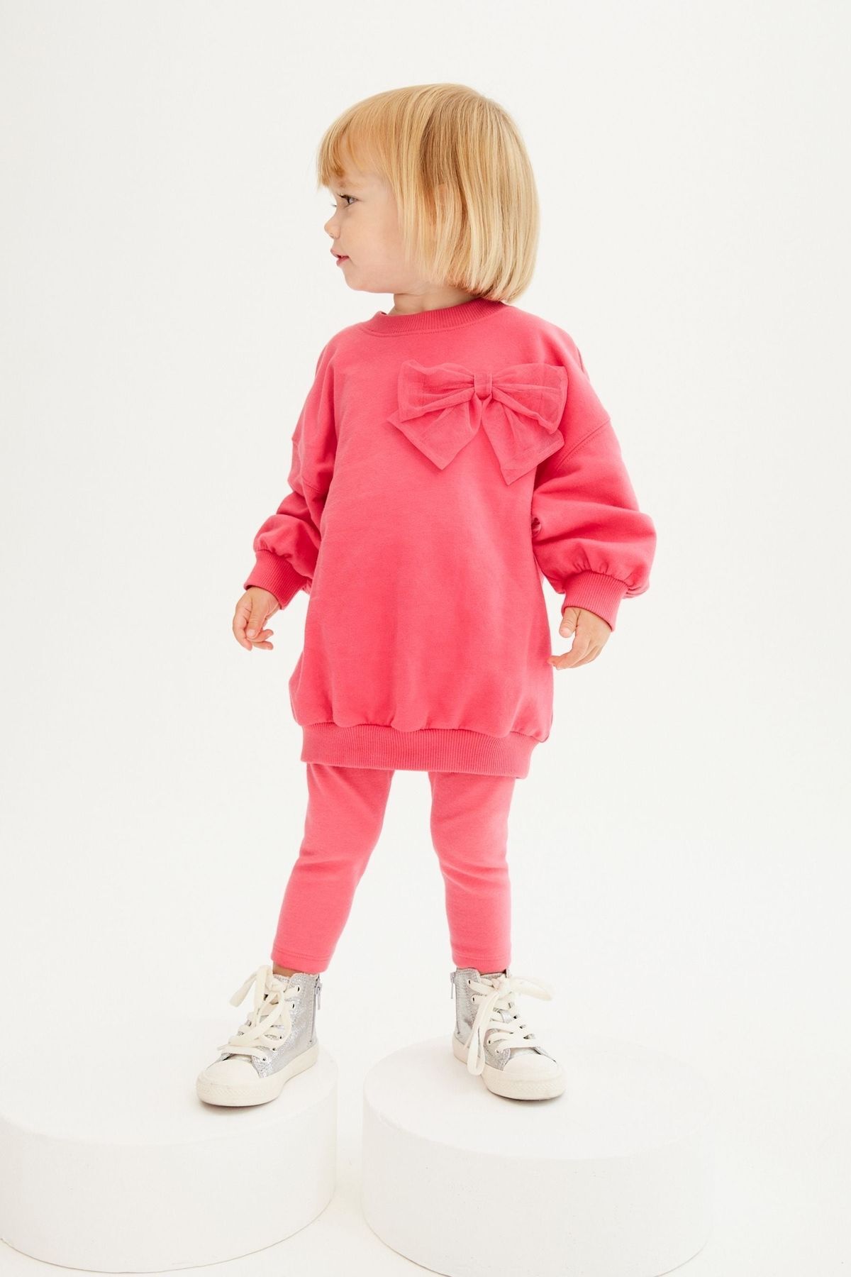 Next Baby % 100 Pamuklu Pembe Sweatshirt Alt Üst Takım