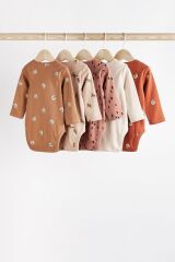 Next Baby % 100 Pamuklu Kahverengi Hayvan Desenli 5’li Body Zıbın Set
