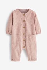 Next Baby Pamuklu Pembe Cep Detaylı Mevsimlik Tulum