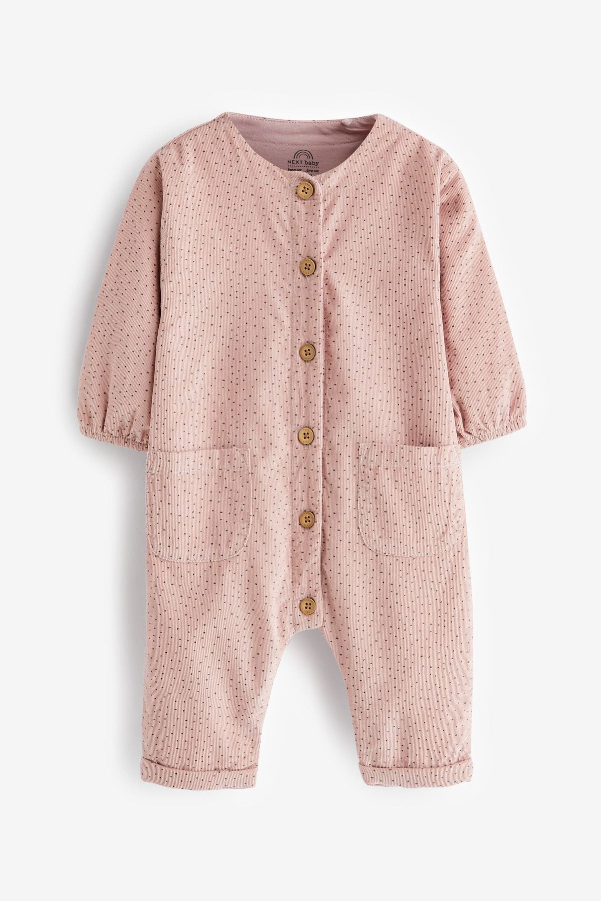 Next Baby Pamuklu Pembe Cep Detaylı Mevsimlik Tulum