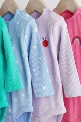 Next Baby % 100 Pamuklu Pembe Yeşil Uzun Kollu 5’li Body Zıbın