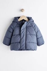 Next Baby Lacivert Polar Astarlı Su Geçirmez Kapüşonlu Mont