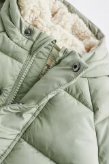 Next Baby Su Yeşili Polar Astarlı Su Geçirmez Kapüşonlu Mont