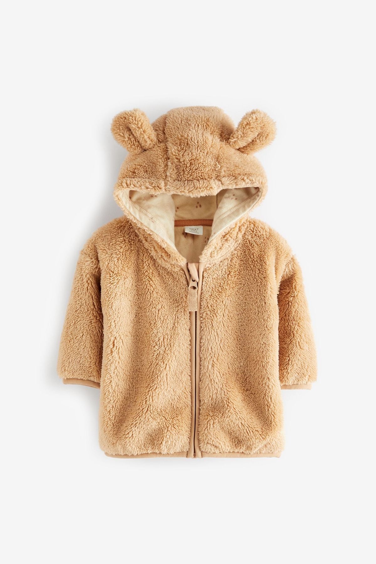 Next Baby Pamuklu Toffee Kahverengi Borg Polar Ceket