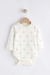 Next Baby % 100 Pamuklu Mavi Denim Tavşan Cepli Salopet Body Zıbın Set
