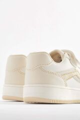 Next Baby Krem Şerit Detaylı Bantlı Unisex Çocuk Spor Ayakkabı