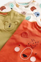 Next Baby % 100 Pamuklu Rust Brown Hayvan Desenli 3’lü Alt Üst Takım