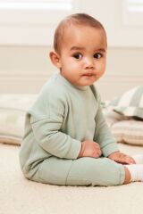 Next Baby % 100 Pamuklu Sage Green Sweatshirt Jogger Alt Üst Takım