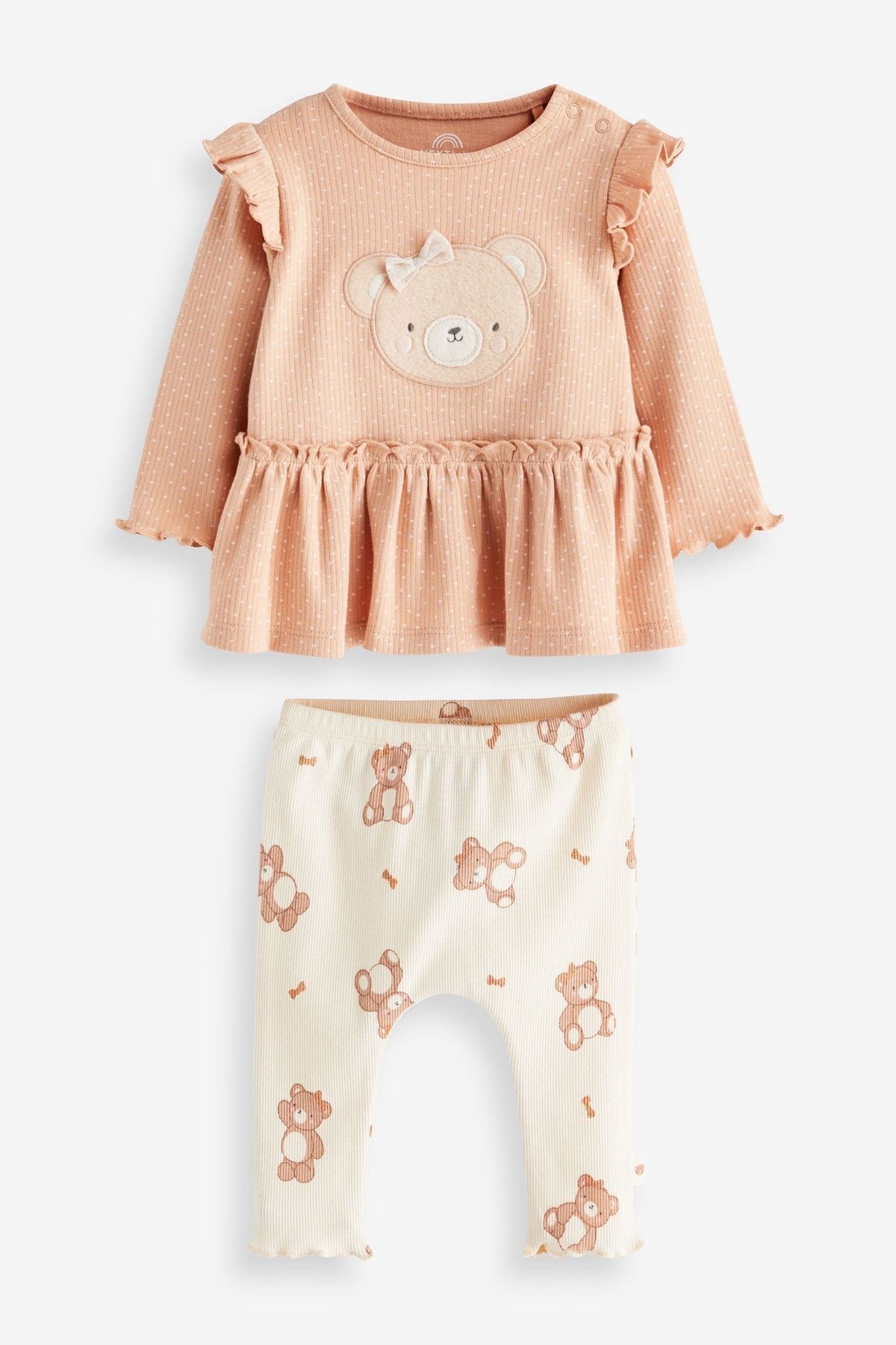 Next Baby % 100 Pamuklu Boz Ayı Desenli Akt Üst Takım