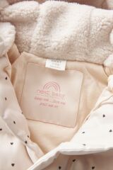Next Baby Baby Krem Kalp Detaylı Polar Astalı Su Geçirmez Kapüşonlu Mont