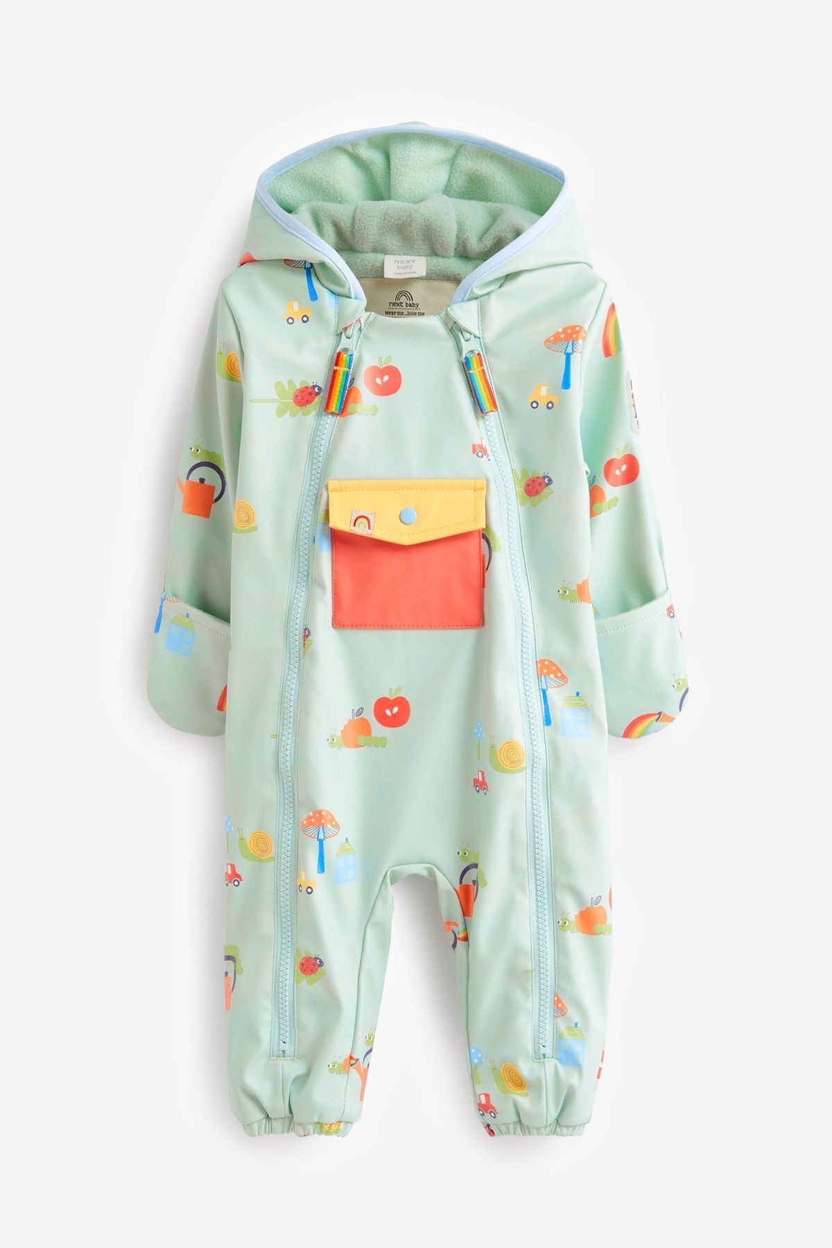 Next Baby Green Tam Polar Astarlı Suya Dayanıklı Yağmurluk Astronot Tulum