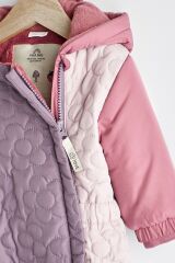 Next Baby Lila Mor Renk Bloklu Polar Astarlı Kapitone Astronot Tulum