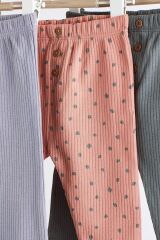 Next Baby % 100 Pamuklu Rust Brown 3’lü Tayt Set