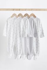 Next Baby % 100 Pamuklu Hayvan Desenli 4’lü Tulum Set