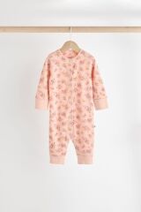 Next Baby %100 Pamuklu Turuncu Çiçekli Desenli 4'lü Tulum Set
