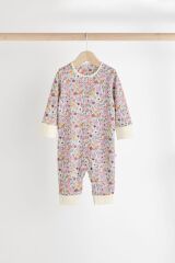 Next Baby %100 Pamuklu Turuncu Çiçekli Desenli 4'lü Tulum Set