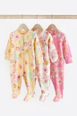 Next Baby % 100 Pamuklu Pembe Çiçekli 3’lü Tulum Set