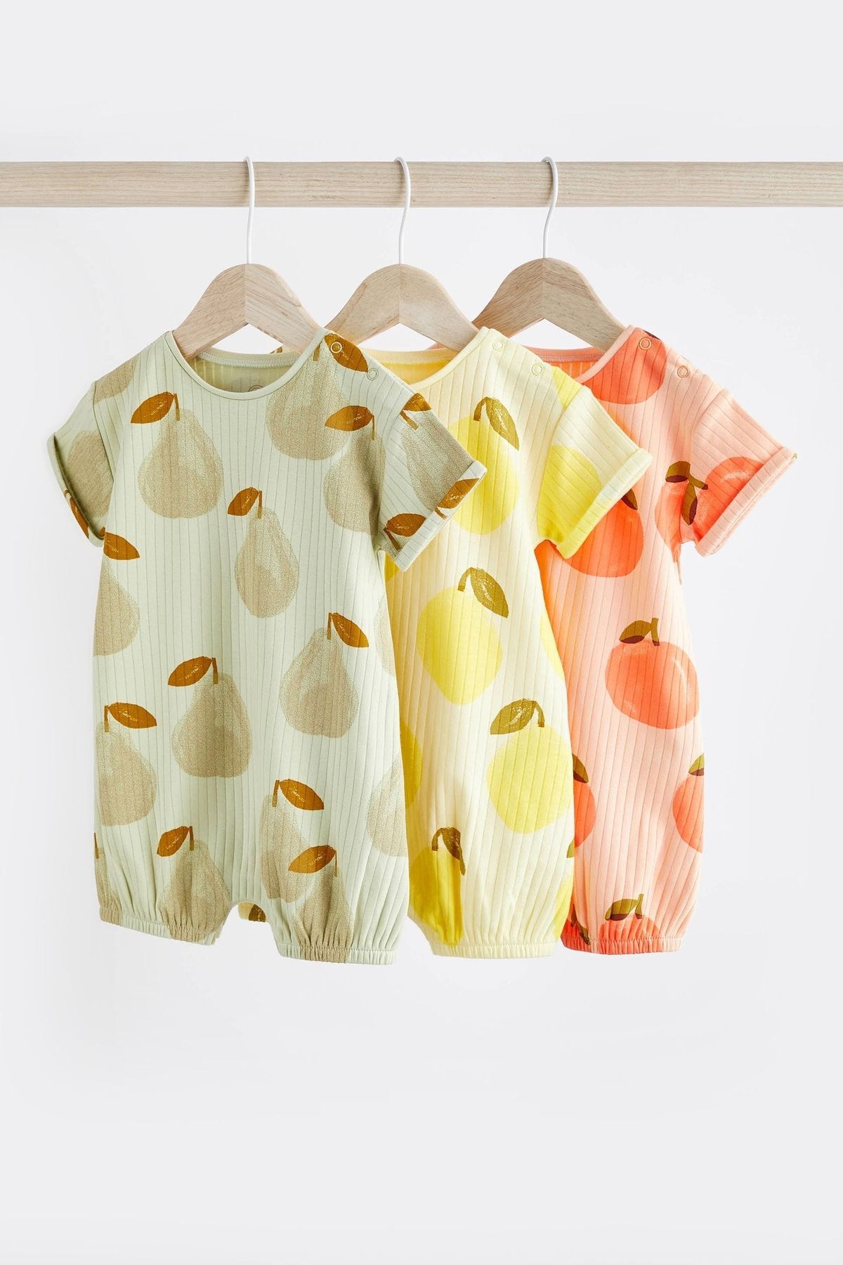 Next Baby % 100 Pamuklu Meyve Desenli 3’lü Romper Set