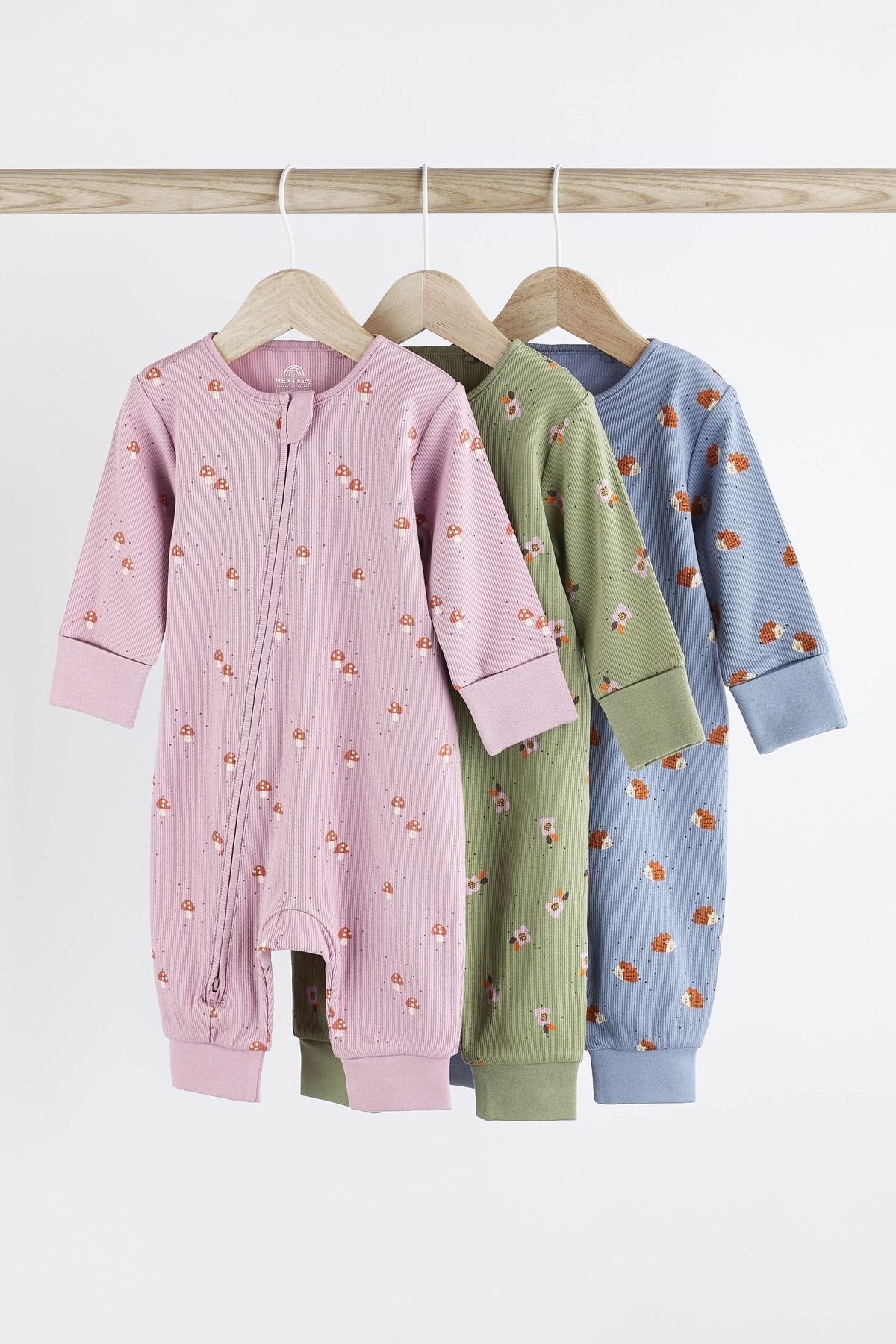 Next Baby %100 Organik  Pamuklu Lila Çiçekli 3’lü Tulum Set ALY00478