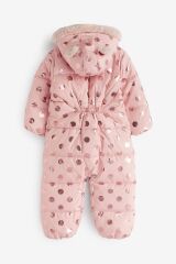 Next Baby Pink Tam Polar Astarlı Suya Dayanıklı Kar Tulumu
