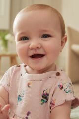 Next Baby % 100 Pamuklu Lilac Purple Butterfly Kısa Kollu Alt Üst Takım