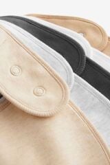 Next Baby % 100 Pamuklu Krem Kahve 5'li Mama Önlüğü