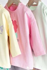Next Baby % 100 Pamuklu Pembe Kelebek Desenli 3’lü Alt Üst Takım