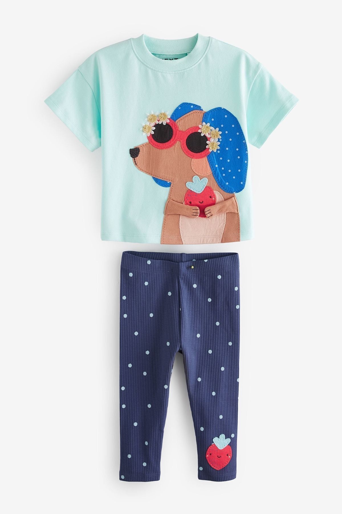 Next Baby Mavi Köpek Desenli Kısa Kollu Alt Üst Takım