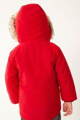 Next Baby Kırmızı Kapüşonlu Tam Polar Astarlı Suya Dayanıklı Mont