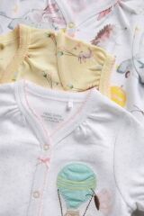 Next Baby % 100 Pamuklu Lemon Yellow Circus 3’lü Romper Set