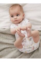 Next Baby % 100 Pamuklu Lemon Yellow Circus 3’lü Romper Set